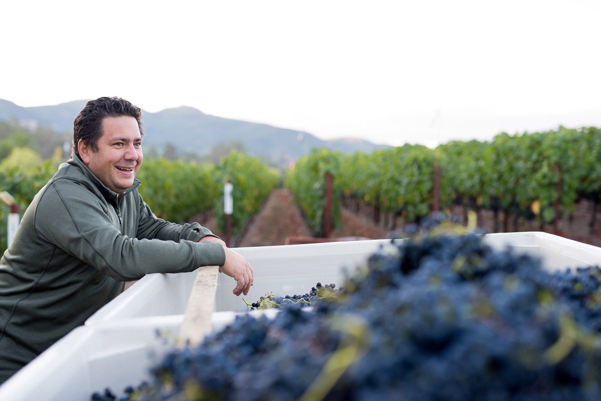 Julien Fayard of Covert Estate with his Syrah / Photo courtesy Jimmy Hayes