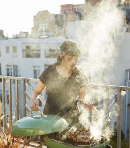 The grillmaster herself, Jenn de la Vega, in her element / Photo by Colin Clark