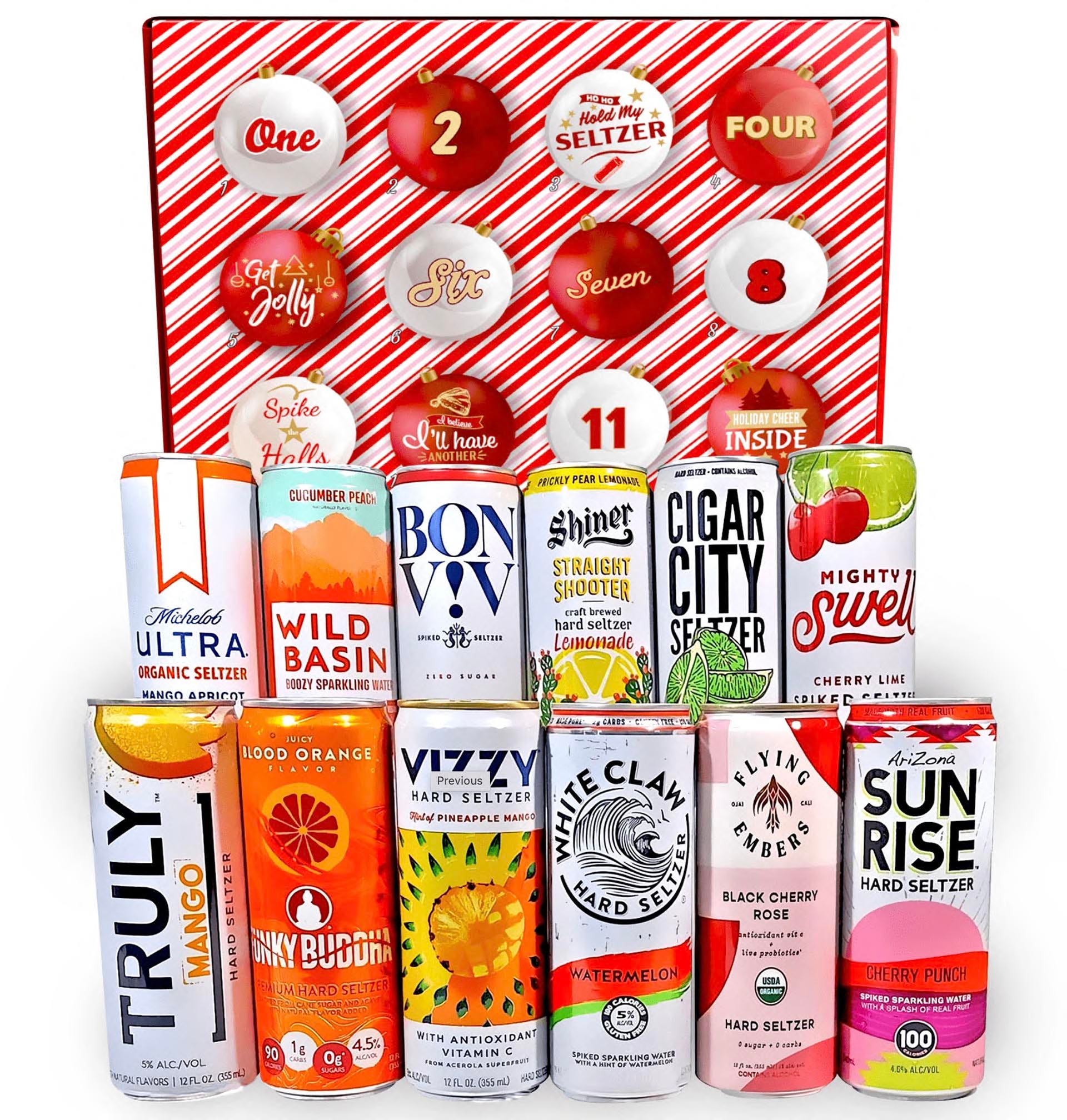 This Advent calendar offers big name brands like White Claw along with smaller hard seltzer producers