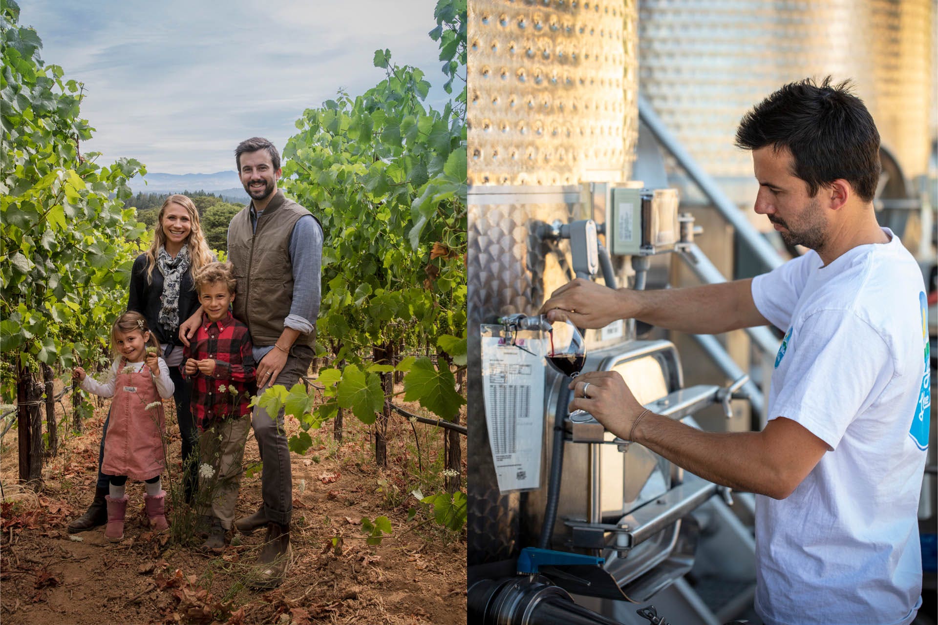 Winemaker with family