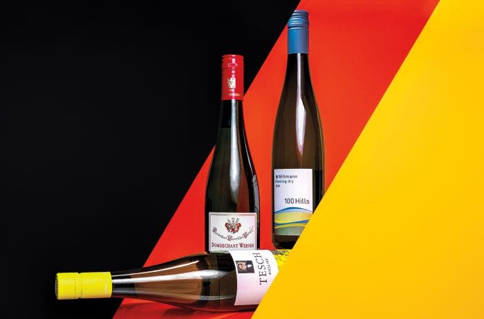 wine bottles german flag