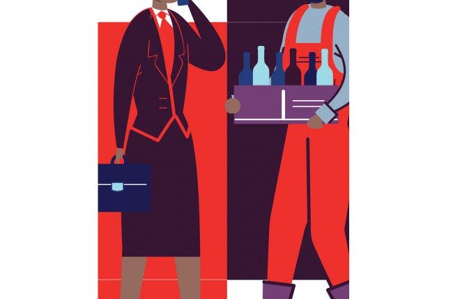 An illustration of people working in wine