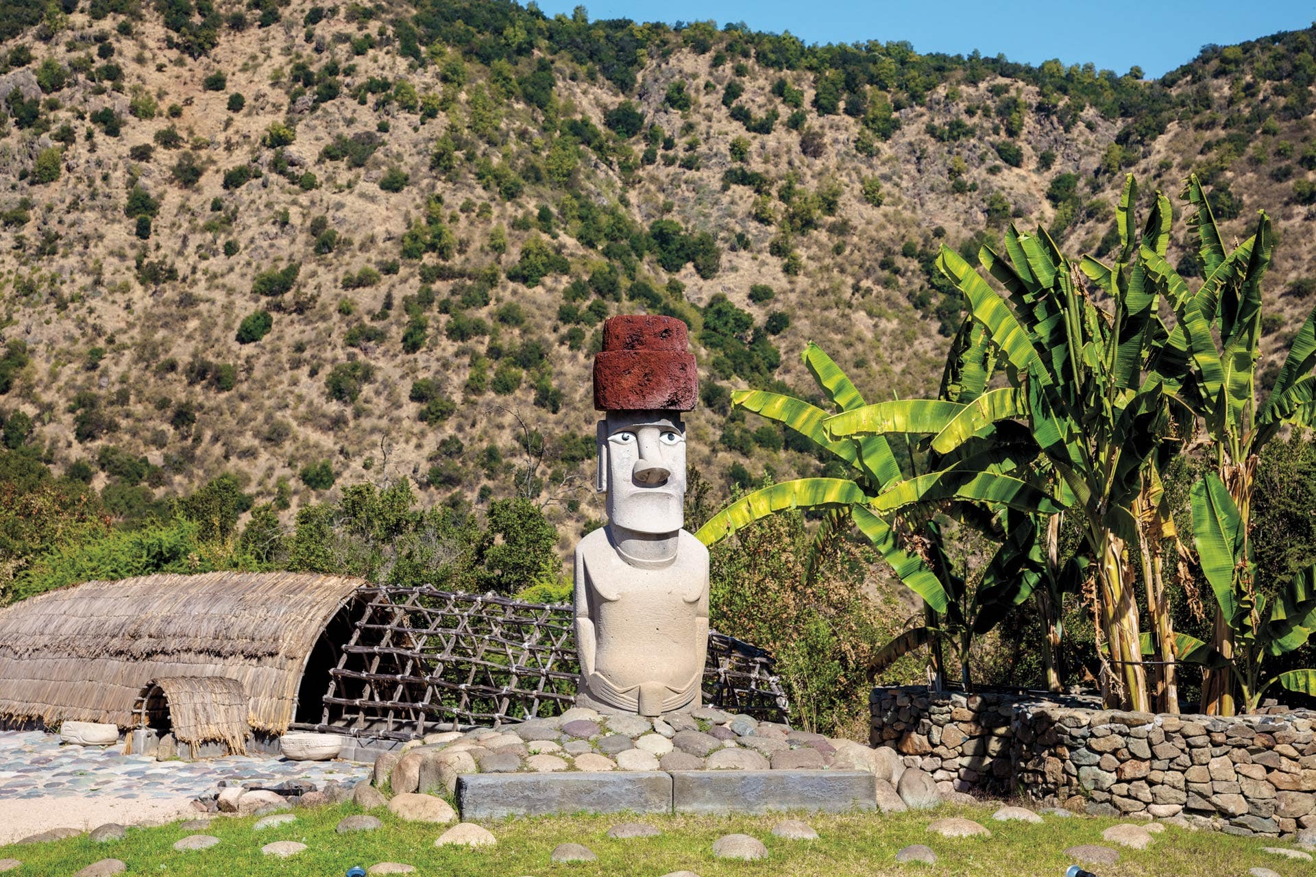 Indigenous statue at Vina Santa Cruz, Chile 